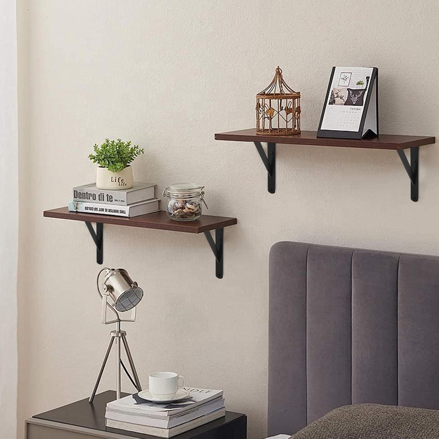 12 Pack L5 x H 3" Black Heavy Duty Shelf Brackets with Screws Metal Shelf Brackets Shelf Support Angle Brackets for Shelves L Brackets Heavy Duty Floating Shelf - Image 7