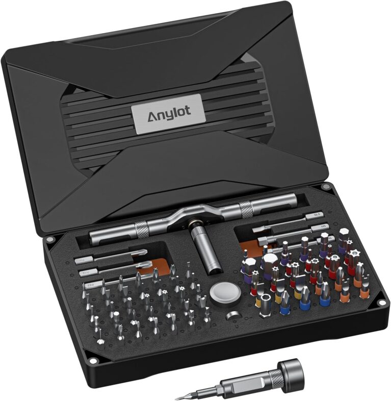 74-in-1 Magnetic Ratchet Screwdriver Set with S2 Steel Bits | T Handle Allen Wrench Set, Storage case, detachable design. Ideal for electronics, furniture, bicycle, watch, DIY.