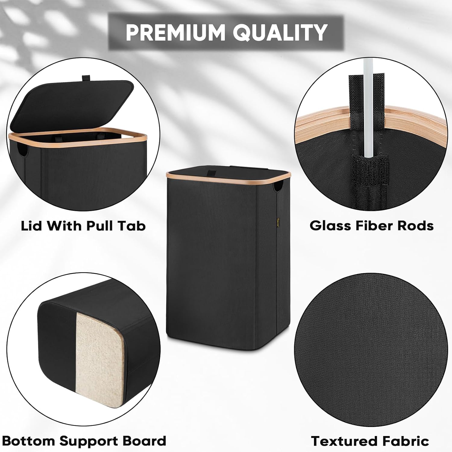 BALEINE 100L Laundry Hamper with Lid, Large Laundry Basket Bin | Large Capacity, Easy-Access Lid, Shape-Retaining Structure, Pull Handles, Ideal for Bedroom, Dorm, Laundry Room - Image 2