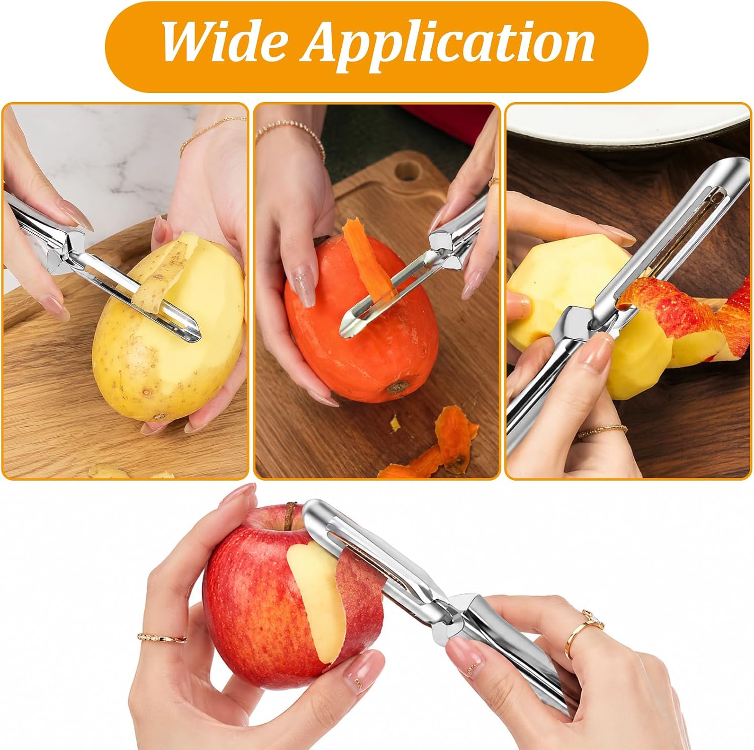 4PCS Green Onion Slicer Set, Scallion Shredder and Green Onion Cutter, Efficient Vegetable Shredder Tool with Two Straight Peelers for Kitchen Food Preparation, Durable Shredding Knife - Image 6