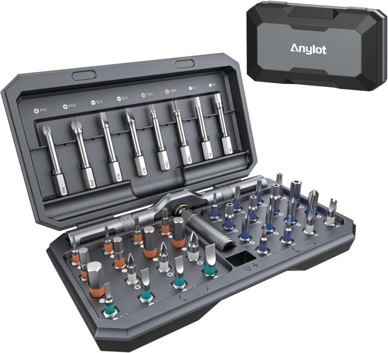 42 in 1 Magnetic Ratcheting Screwdriver Set with Storage Case & Multi Bits | T Handle Allen Wrench Set, S2 Steel Bits Perfect for computer, Eyeglass, Bicycle, Watch, Furniture, and DIY Repair.