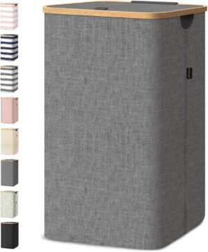 BALEINE Laundry Hamper with Lid, Ta...