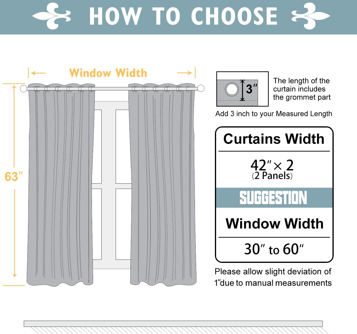 ChrisDowa Blackout Curtains for Bedroom and Living Room 63 Inches Long | 2 Panels Set, Thermal Insulated, Light Blocking, Room Darkening, Grommet, Window Drapes, Dark Grey, 42 x 63 Inch - Image 6