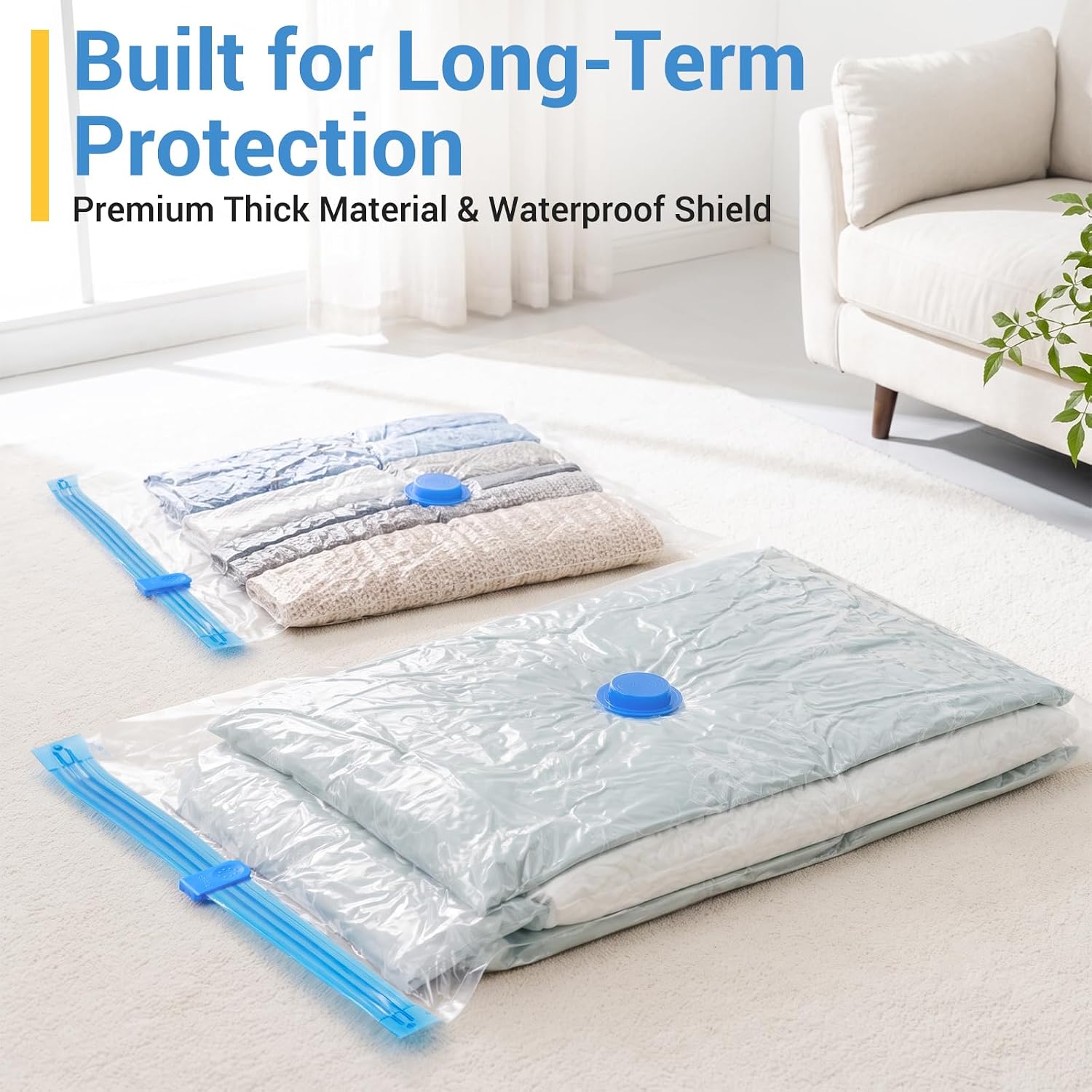 80% Space Saver Vacuum Storage Bags with Hand Pump, 20 Combo | Plastic Packaging Bags, Vacuum Seal Bags for Clothing, Travel Lugggage, Blankets, Comforters - Image 4