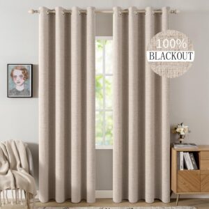 MIULEE 100% Blackout Linen Curtains...