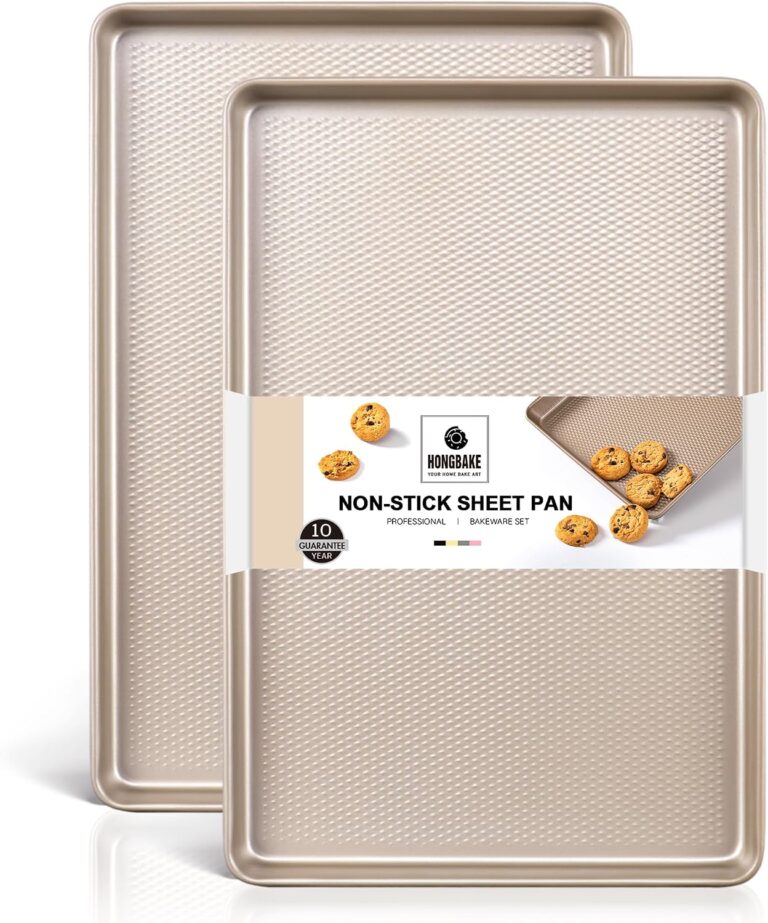 2 Pack Half Sheet Cookie Sheets for Baking, Nonstick Baking Pans | 57% Thicker Carbon Steel, 17.5" × 12" Half Sheet Size, Long-Lasting Nonstick Coating