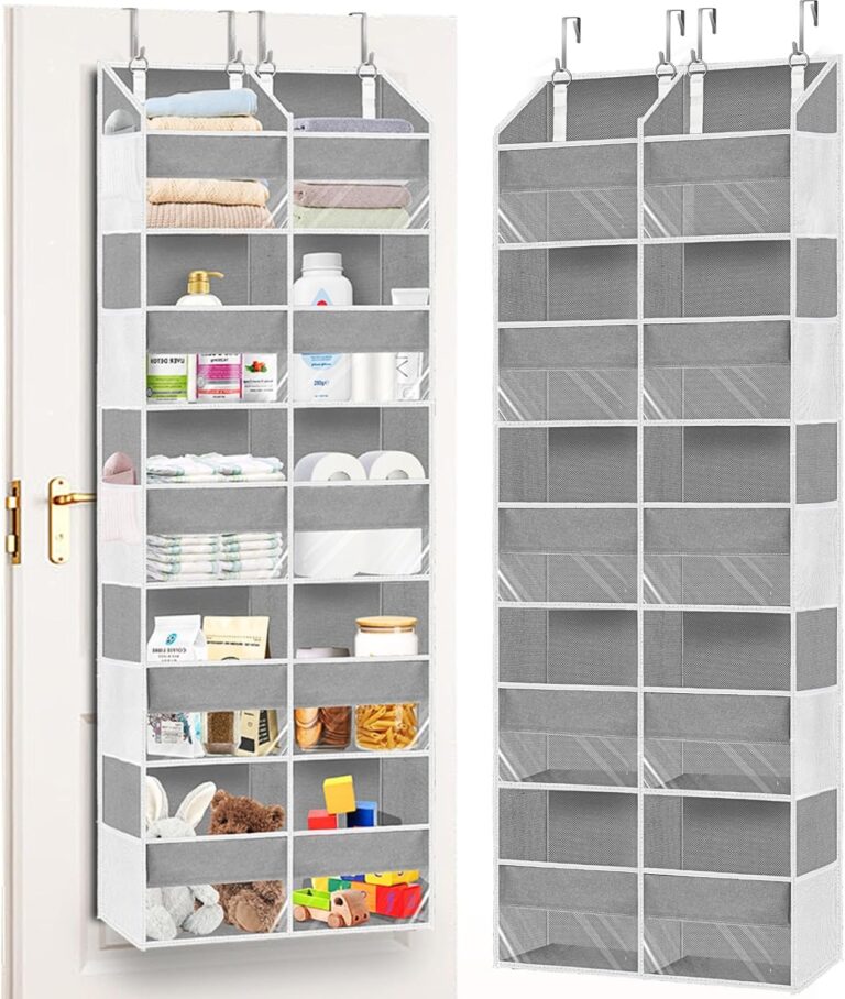 Ofiray-home 5-Tier Over Door Organizer, 10-Compartment Wide Storage Rack | 20" wide, 80 lbs for heavy family use, 10 side pockets, fits doors for closet, nursery, entryway, dorm, RV, laundry room