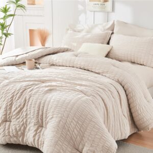 HYMOKEGE Beige Queen Comforter Set ...