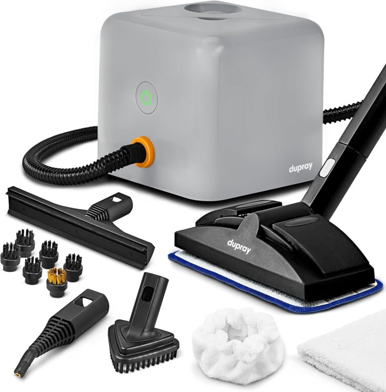 Dupray Neat Plus Steam Cleaner for Home - Essential Pack | 90s Fast heat up & unlimited steam |Chemical-free cleaning for floor, car, wall, grout & kitchen |Steam mop|17 Accessories