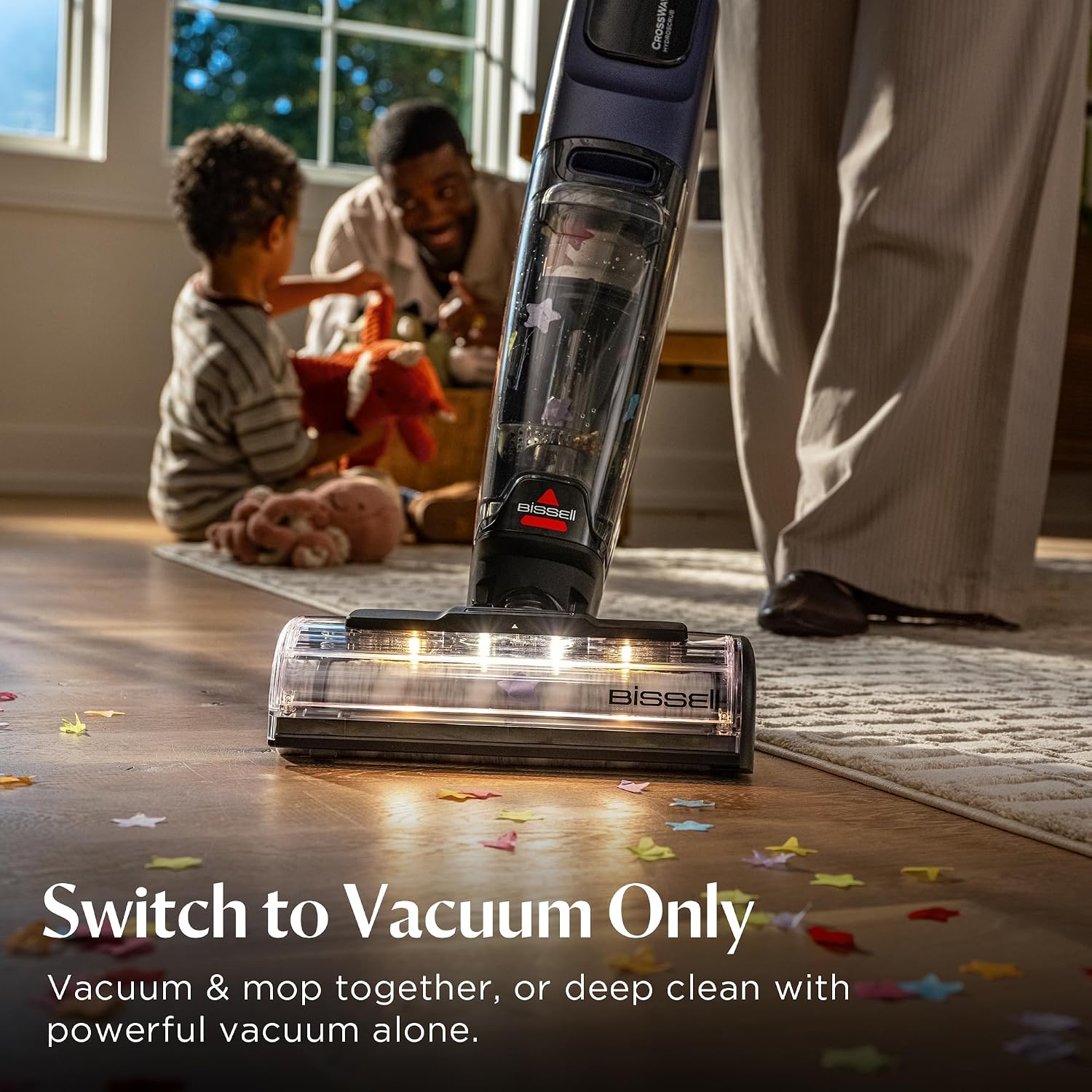 Bissell CrossWave HydroScrub Cordless Wet Dry Vacuum Mop, 4275F | 45-minute runtime; ZeroGap edge cleaning; FurFinder headlights; HydroScrub for hard floor & rugs - Image 5