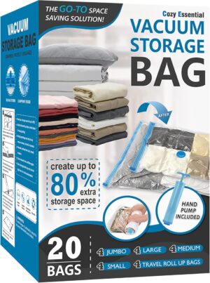 Cozy Essential Vacuum Storage Bags,...