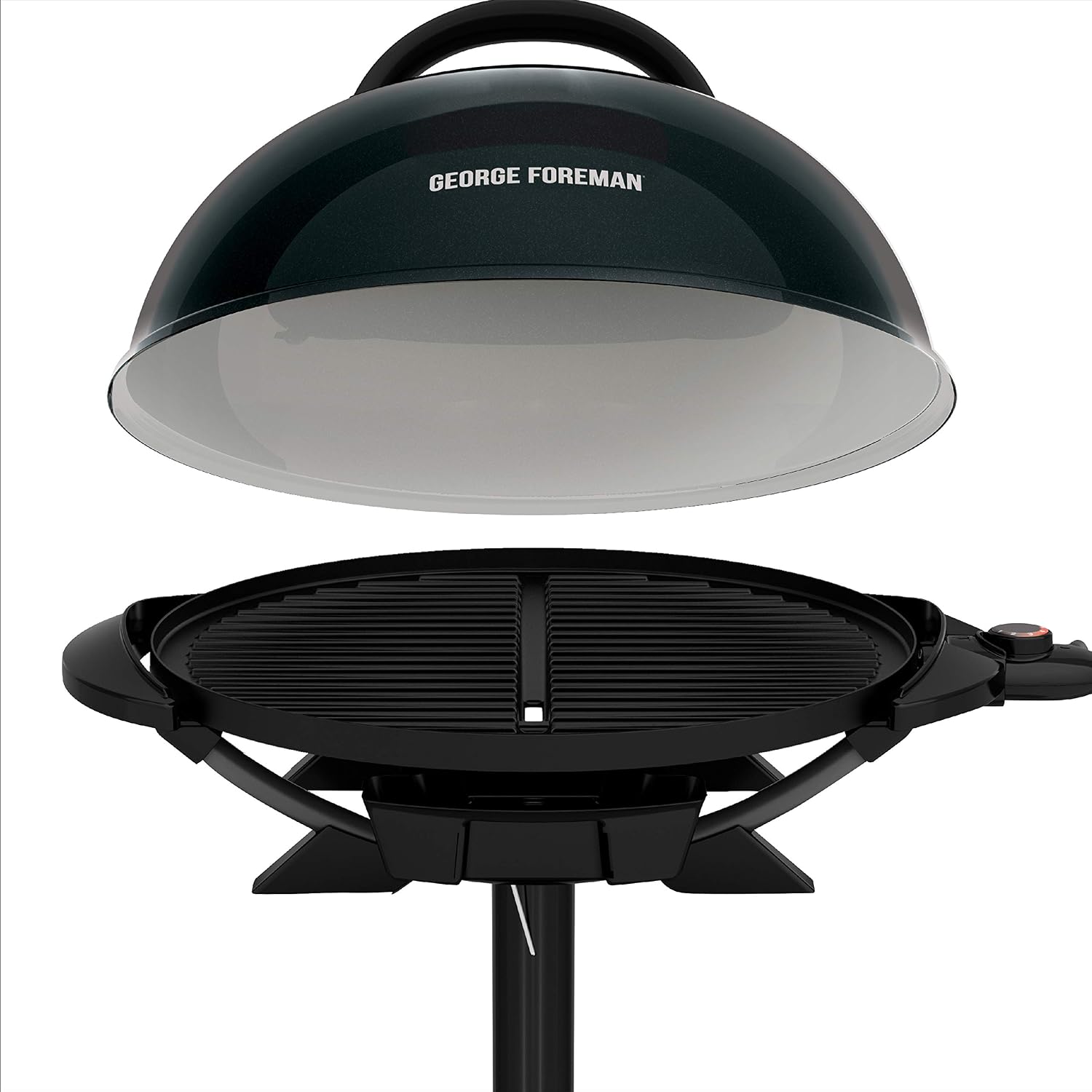 George Foreman Indoor/Outdoor Electric Grill with Stand, 15-Serving | 15-serving electric grill with removable stand, 5 heat settings and fat-removing slope for healthier grilling. - Image 7