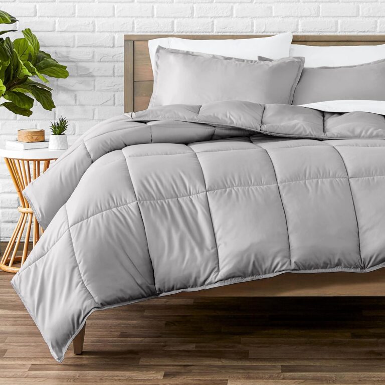 Bare Home Queen Comforter Set - 1800 Ultra Soft (Queen, Light Grey) | All-Season, Breathable, Hypoallergenic, Premium 1800, Warm, Cozy