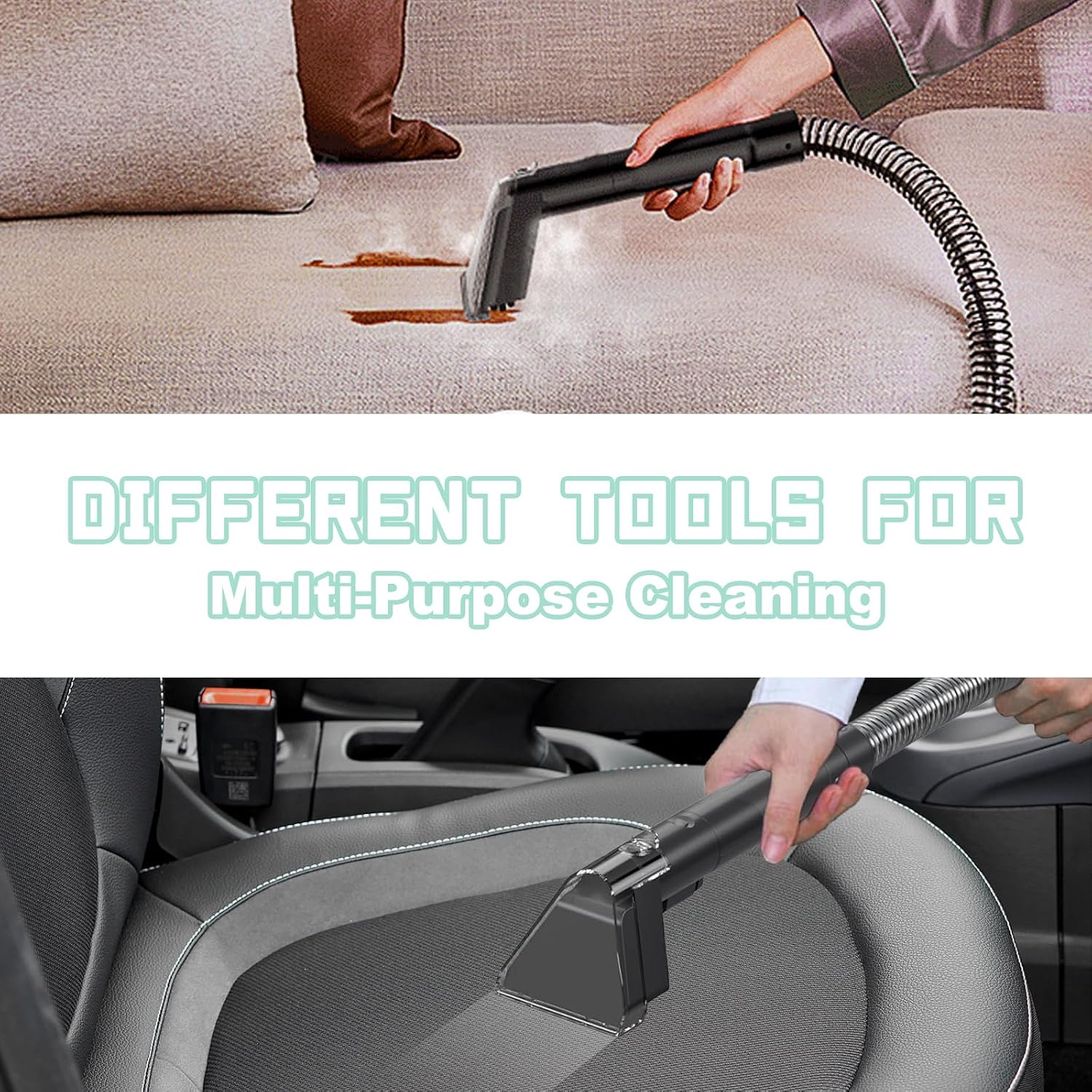 Portable Carpet & Upholstery Cleaner, Deep Cleaning for Rugs, Couch, Car Interiors Stains, Pet & Family Friendly, 120V - Image 6