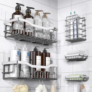 EUDELE 5-Pack Adhesive Shower Caddy...