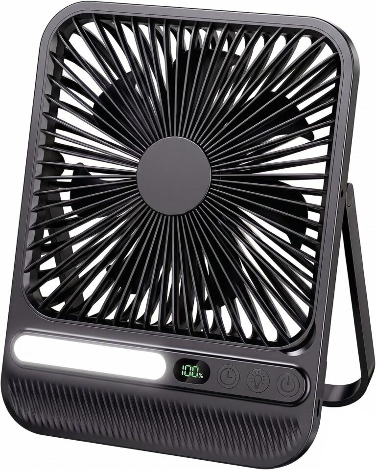 8000mAh Portable Travel Fan,7in 28hrs Ultra-Thin Desk Fan | USB Rechargeable Fan,1.65in Ultra-Thin,