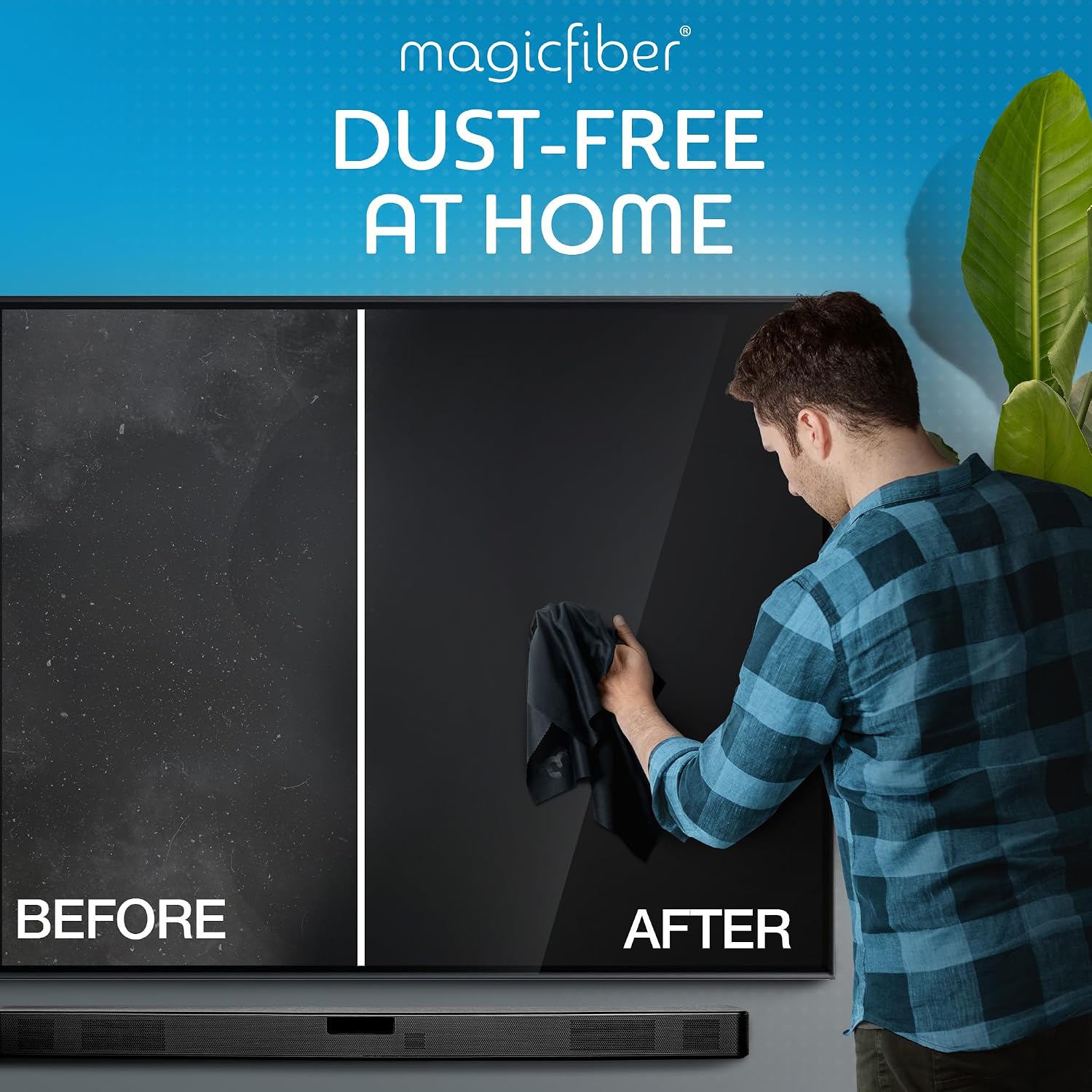 MagicFiber Extra Large Microfiber Cleaning Cloth for TV Screens & Monitors | Great for OLED, Computers, Laptops, Cars & Electronics, Eyeglass & Glasses Cleaner - Image 2