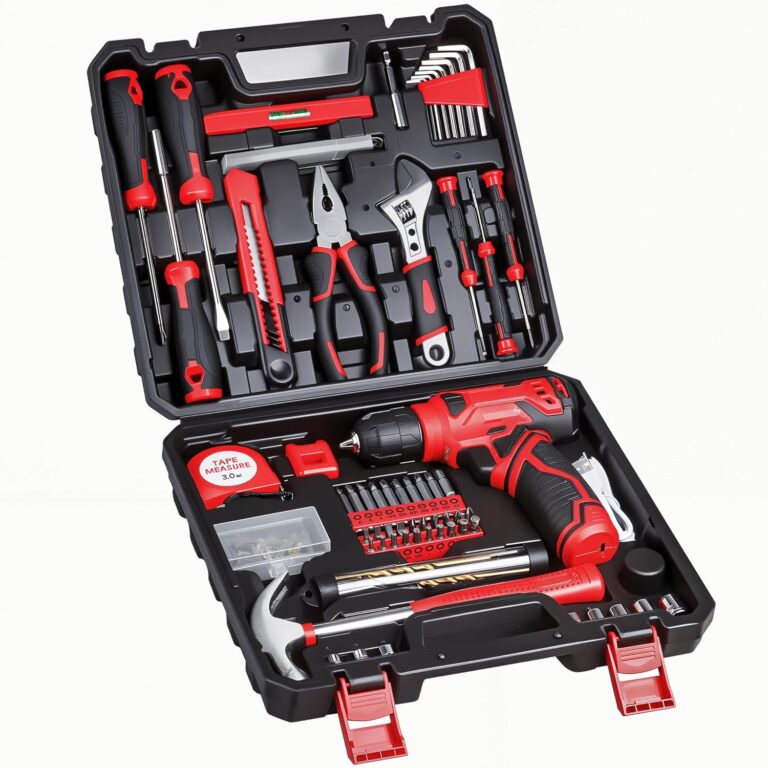 8V Cordless Drill Set, 132-Piece Home Tool Set for DIY & Home Improvement | Rechargeable Drill with LED Light & Accessories for Women, Men, Homeowners, Beginners, Furniture Assembly, Repairs