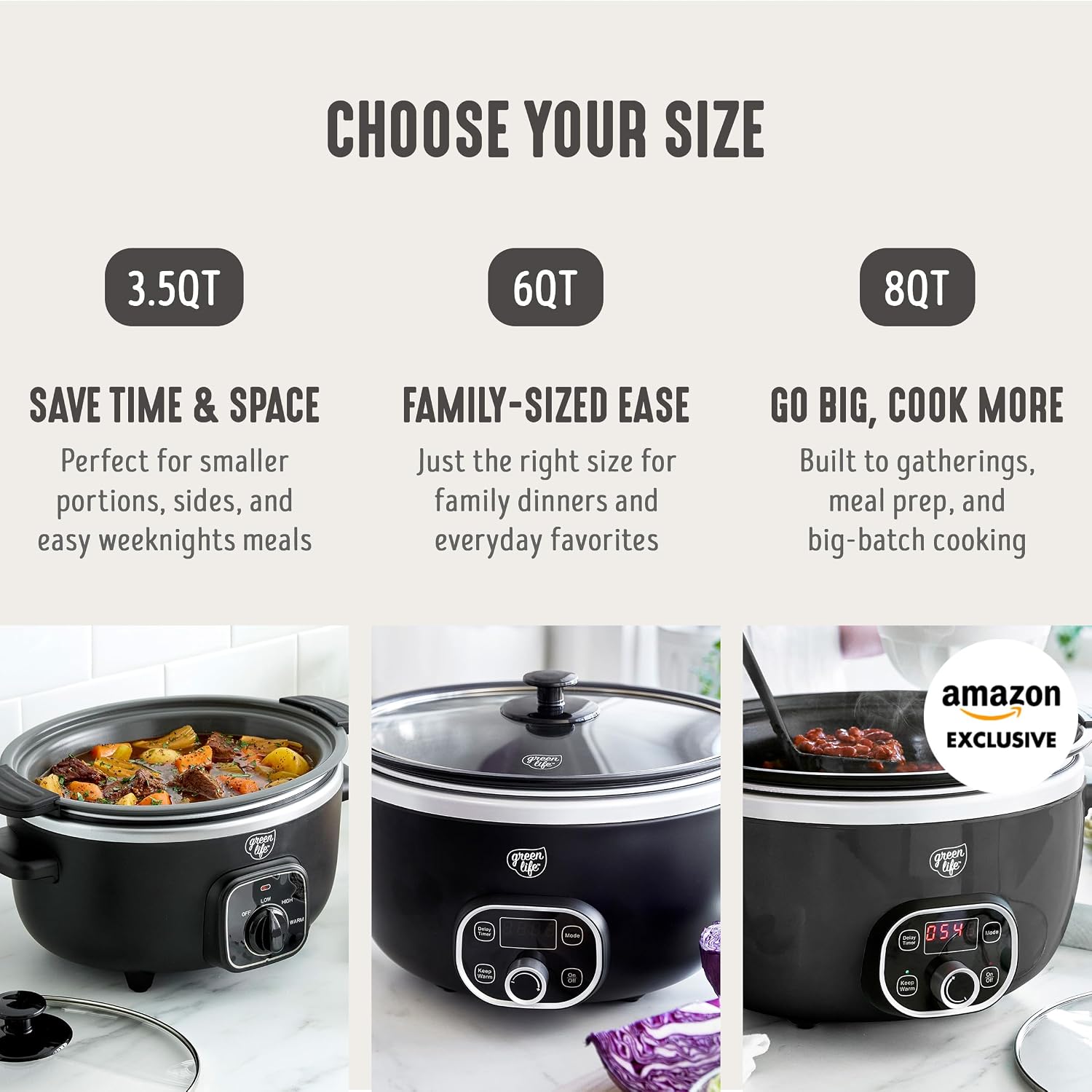 GreenLife 6QT Ceramic Nonstick Slow Cooker, Cooktop/Oven Safe, Black | PFAS-Free Nonstick Removeable Inner Pot, Dishwasher Safe Components, Programmable, Keep Warm, Delay Timer, Family Sized - Image 10
