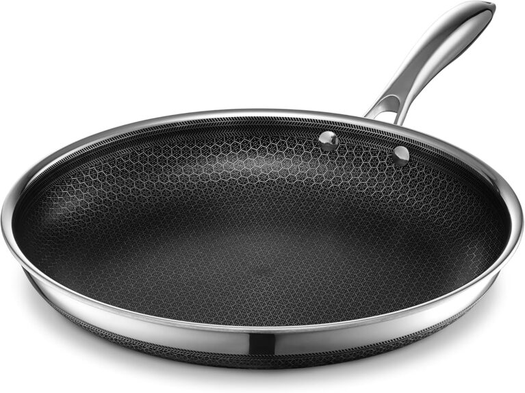 HexClad 12" Hybrid Nonstick Frying Pan, Dishwasher & Induction Safe | Stay-Cool Handles, Dishwasher and Oven Safe up to 900°F, Compatible with All Cooktops