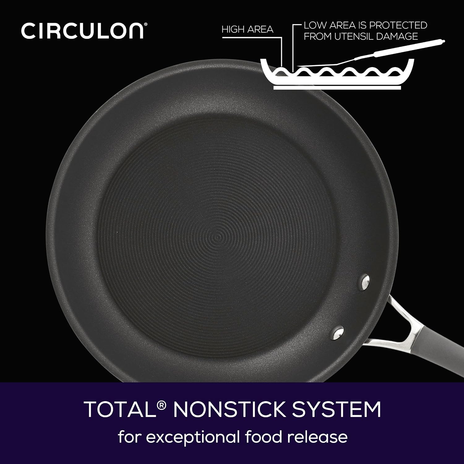 Circulon Radiance Nonstick Pots and Pans Set, 10-Piece, Gray | Oven safe non stick pots and pan set, dishwasher safe, easy cleanup, hard-anodized, tempered glass lids nonstick cookware set - Image 6