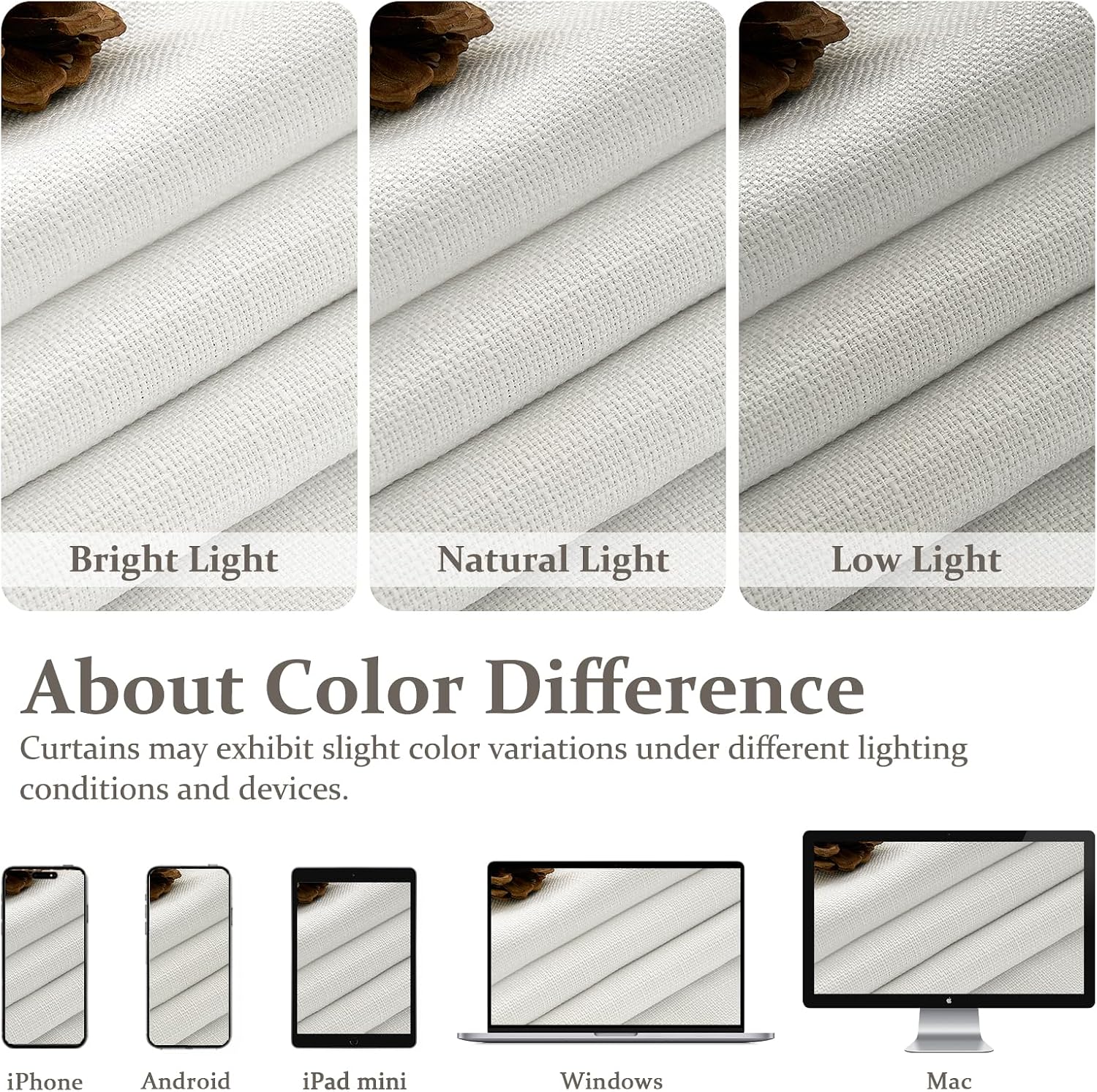 100% Blackout Linen 96 Inch Curtains 2 Panel Set for Bedroom, Modern Pinch Pleated Natural Linen Off Beige White Insulated Heavy Curtain 40 x 96 Inches Length Sliding Glass Door Room Darkening Drapes - Image 10