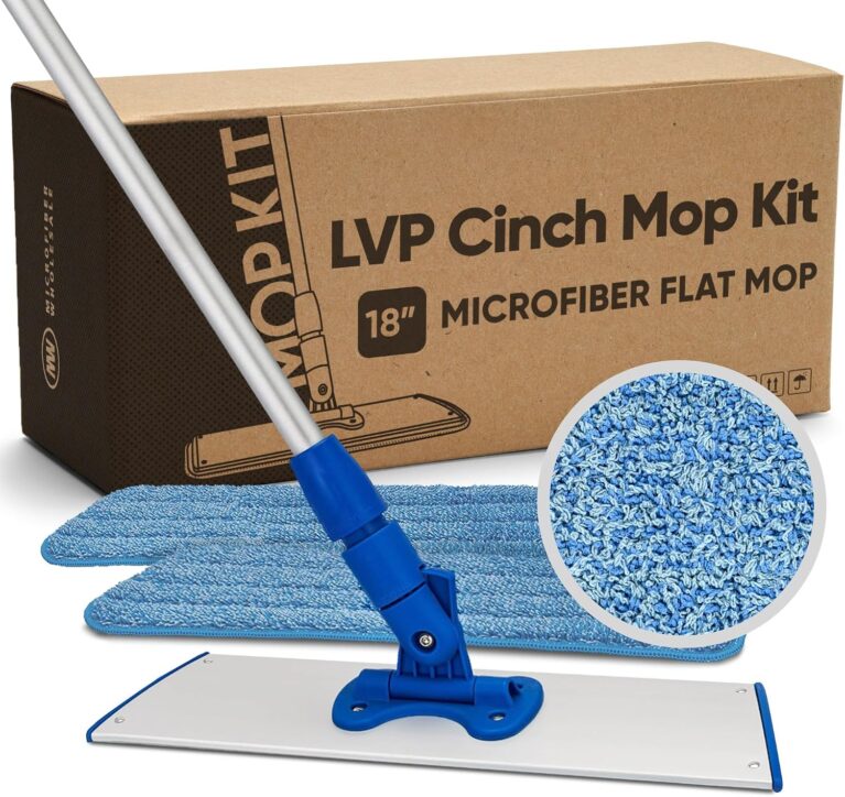 Cinch Mop - Microfiber Mop for Hardwood Floors - Flat Mops System for Wood, Tile, Laminate, Vinyl, 2 Wet Pads Refills, Reusable Micro Fiber Mopping Heads