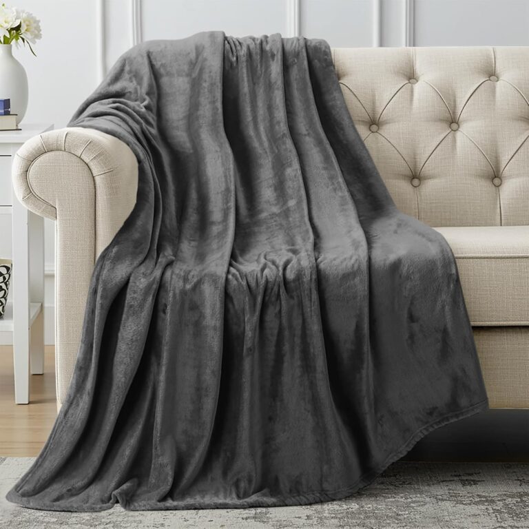 Utopia Bedding Ultra Soft Fleece Bed Blanket Throw Size Grey (50x60 Inches) | Microfiber Plush Warm Lightweight Breathable Cozy Blanket Anti-Static, All Season Use, Gift for Women and Men