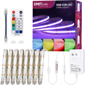 EMITEVER RGB COB Strip Light Kit 16...