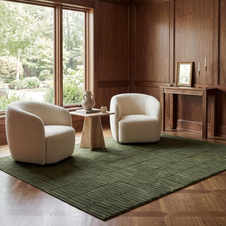 nuLOOM Kailani Green Geometric Washable Area Rug, 7' x 9' | Nuloom Kailani Geometric 7' x 9' Machine Washable Area Rug for Living Room Bedroom Dining Room, Green