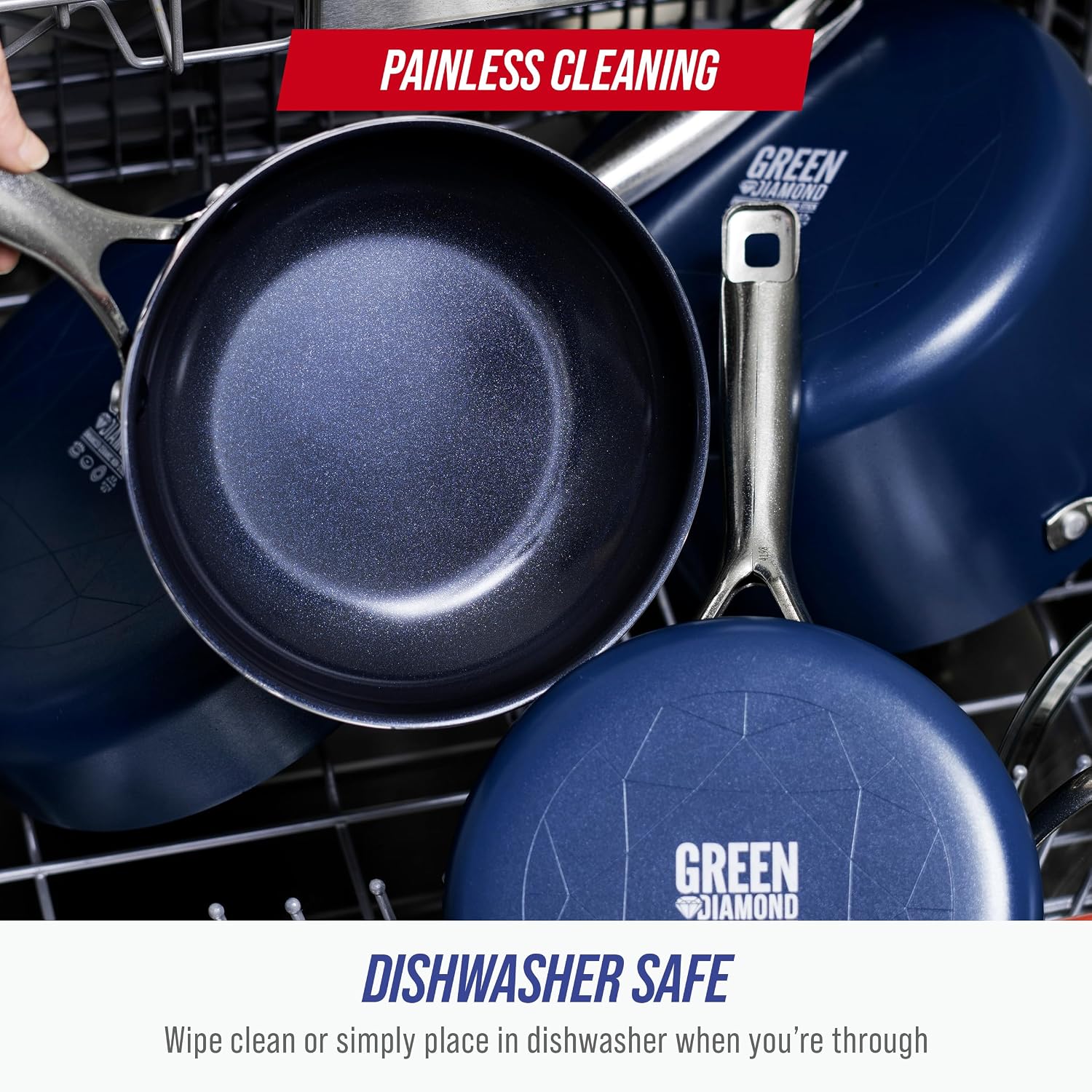 Blue Diamond 8" Diamond Infused Ceramic Nonstick Frying Pan Skillet, Blue | PFAS-Free Ceramic Nonstick, Dishwasher & Oven Safe, Stay Cool Handle, Durable Metal Utensil Safe, Egg & Omelet Pan - Image 8