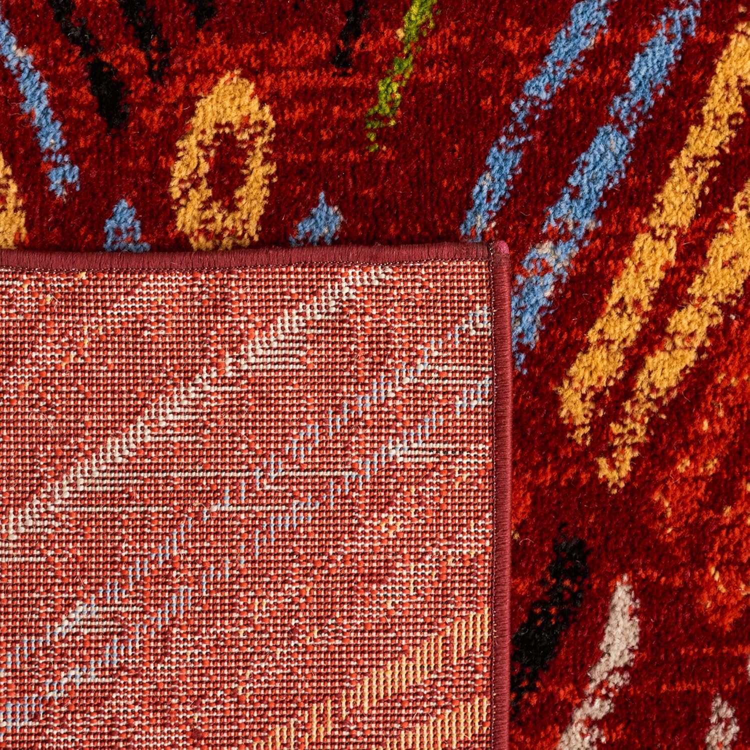 SAFAVIEH Amsterdam Collection Area Rug - 6'7" x 9'2", Red & Terracotta, Modern Design, Non-Shedding & Easy Care, Ideal for High Traffic Areas in Living Room, Bedroom (AMS110Q) - Image 6
