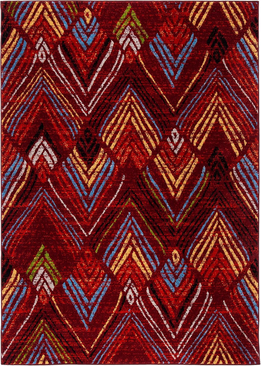 SAFAVIEH Amsterdam Collection Area Rug - 6'7" x 9'2", Red & Terracotta, Modern Design, Non-Shedding & Easy Care, Ideal for High Traffic Areas in Living Room, Bedroom (AMS110Q) - Image 2