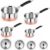 8 Pcs Set – Stainless Steel Copper Bottom Saucepan With Lid, Copper Bottom Sauce Pan Tea Coffee Pan, Tapeli Patila, Sauce Pot Cookware with Handle (800 ml, 1200 ml,1700 ml and 2000 ml)