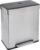 Amazon Basics Dual Compartment Recycling Trash Can with Soft-Close Lid, Fingerprint Resistant, Removable Liner Buckets, 60 Liters, Rectangular, Grey, Silver