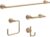 Delta Mylan 4-Piece Bathroom Set Champagne Bronze 18″ Towel Rack, Toilet Paper Holder, Hand Towel Holder, Hook| Bathroom Accessory Set Towel Holder 4-Piece Hardware MYN64-CZ