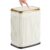 TIPGO Small Bathroom Trash Can with Pop-up Lid, 2.1 Gallon, Cream | Press Top Lid,Odor Control, 8 Liter Stainless Steel Wastebasket for Bedroom, Living Room, Office