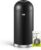 EKO Eternal 56L/15 Gallon Large Capacity Tall Commercial Trash Can, Round Open Top Waste Bin for Indoor and Outdoor, Black Steel Heavy-Duty, Durable Metal Garbage Bin for Home, Office, Restaurant