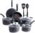 T-fal Ultimate Hard Anodized Nonstick Cookware Set 12 Piece, Oven Broiler Safe 400F, Lid Safe 350F, Kitchen Cooking Set w/Fry Pans, Saucepans, Dutch Oven, Pots and Pans, Dishwasher Safe, Onyx