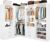 Vomavex Closet System with 4 sets, 101.9″ Closet Organizer Systems with 6 Drawers & 8 Hanging Rods & Adjustable Shelves, Walk in Closet Standing Closet System, Corner Closet System Set, White