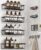 8 Pack Adhesive Large Capacity No-Drilling Shower Caddy, Black | Rustproof Shower Shelves Rack with Soap Dishes, Toothbrush Holder & Hooks for Bathroom Organizers & Storage Accessories