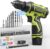 Cordless Drill Set,12V Power Drill Driver 3/8″ Keyless Chuck with 92 Acessories, Built-in LED Light, 25+1 Position, Electric Drill for Home DIY Projects (Green)