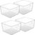 Vtopmart 4 Pack Extra Large Clear Storage Bins, 11×11 Cube Organizer | Acrylic Cube Storage Bins, Plastic Containers with Handle for Pantry, Kitchen, Closet, Laundry Room, Bathroom, Under Sink