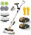 Qimedo Battery Electric Mop, Cordless Electric Scrubber & Flat Mop for Floor Cleaning, Best Automatic Spin Mops with Smart Display,Rotating Mops with LED Light & Water Spray