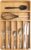 KitchenEdge Silverware & Utensil Organizer, Fixed 10.5 in, Bamboo | Cutlery, flatware holder, rounded corners, 7 compartments, non-slip feet, kitchen drawers
