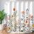 LIVILAN Floral Shower Curtains for Bathroom Flower Pretty Fabric Colorful Wildflower Flowered Shower Curtain with 12 Hooks Decorative Machine Washable, 72″ W x 72″ H
