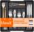 Lifewit Expandable Silverware Drawer Organizer, Kitchen Utensil Tray | BPA-free Plastic Flatware Cutlery Holder, Space-Saving Storage for Spoons Forks Knives, 8-13.8 x 11.2 x 1.4“, Black