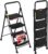HBTower 4 Step Ladder, Step Stool Foldable with Wide Anti-Slip Pedal | Sturdy Steel Ladders for Home Adults Kitchen