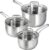 MICHELANGELO Stainless Steel Pots Set – 1QT & 2QT & 3QT Stainless Steel Sauce Pan with Lid, Induction Saucepan Set, Small Pots for Cooking – 6 Pcs