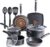 T-Fal Signature Nonstick Pots and Pans Set 12 Piece, Oven Broiler Safe 350F, Kitchen Cookware Set w/Fry Pans, Saucepans, Saute Pan, Dutch Oven, Griddle, Kitchen, Home, Dishwasher Safe, Black